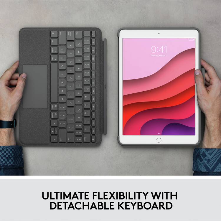 Logitech Combo Touch iPad case with trackpad, imported from the UK