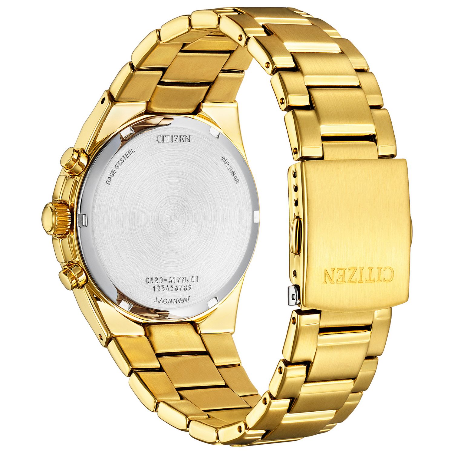 Citizen men's chronograph gold-plated bracelet watch (British brand)
