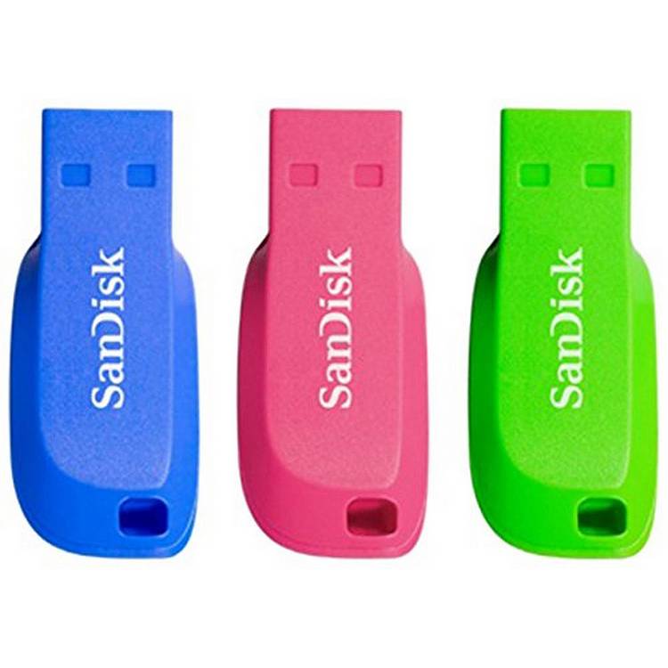 SanDisk Cruzer Blade USB flash drive pack of 3 32GB - British product