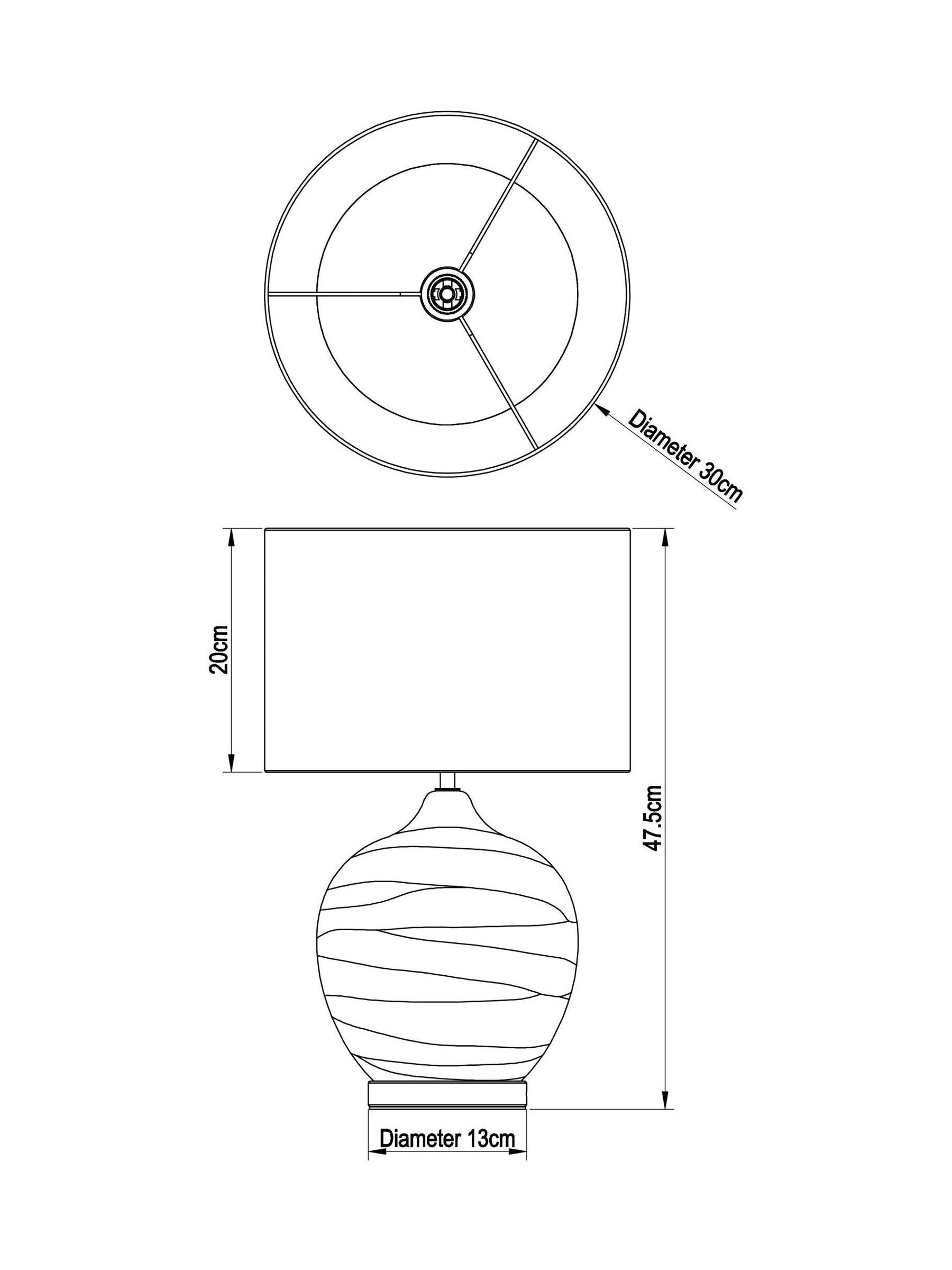Rauchgraue Drizzle-Tischlampe groß, UK-Version