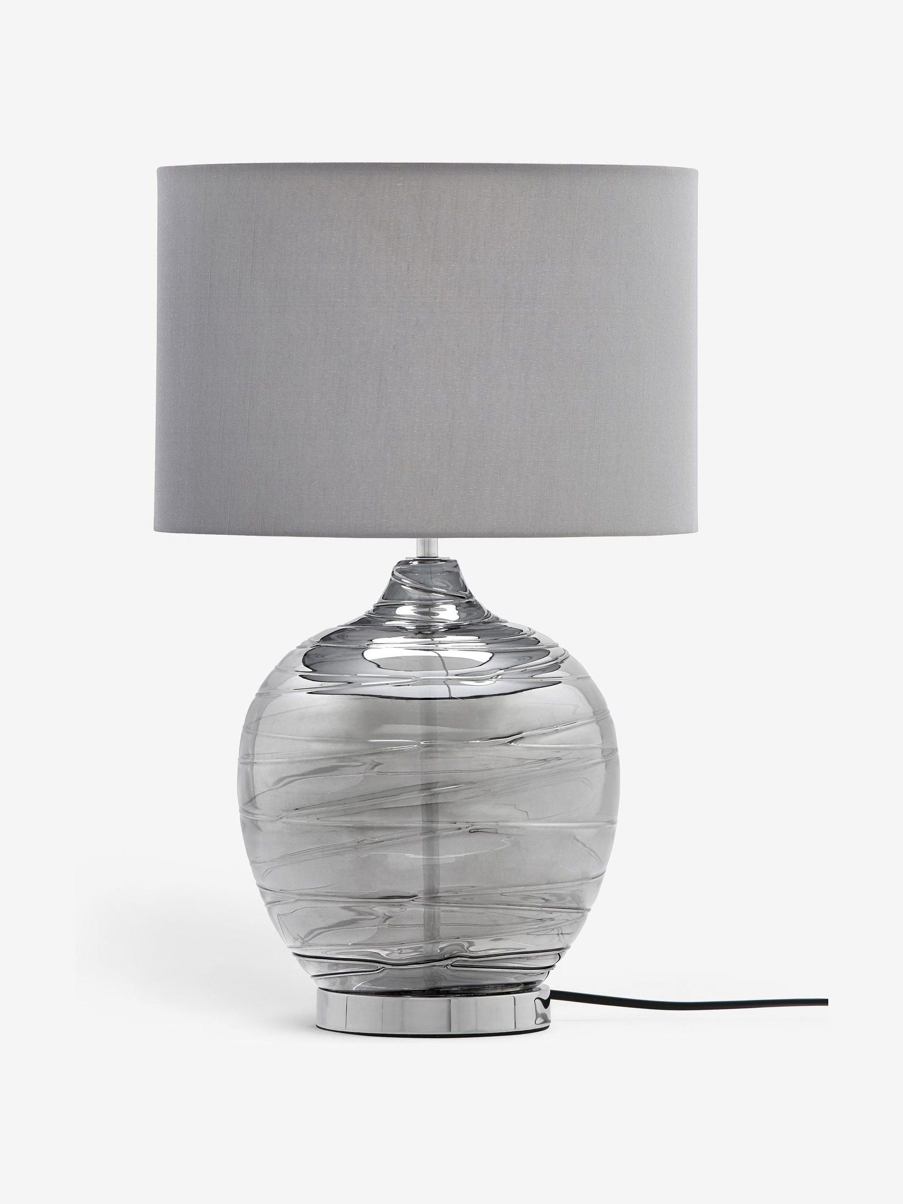 Rauchgraue Drizzle-Tischlampe groß, UK-Version