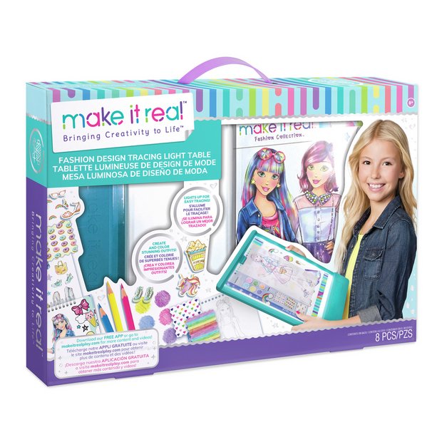 Make It Real fashion design set with light table - British product