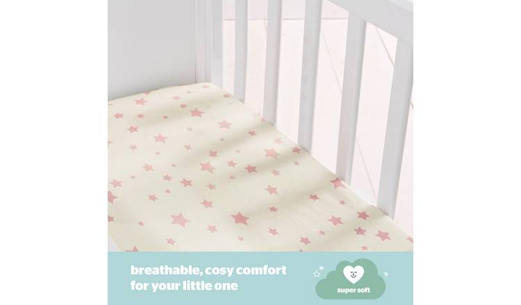 Silentnight Safe Nights Nursery Pink Fitted Sheets - Cot GOODS Argos