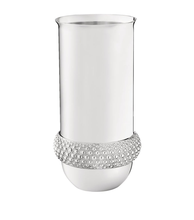 Christofle Silver-Plated Perles Vase 29cm - British product