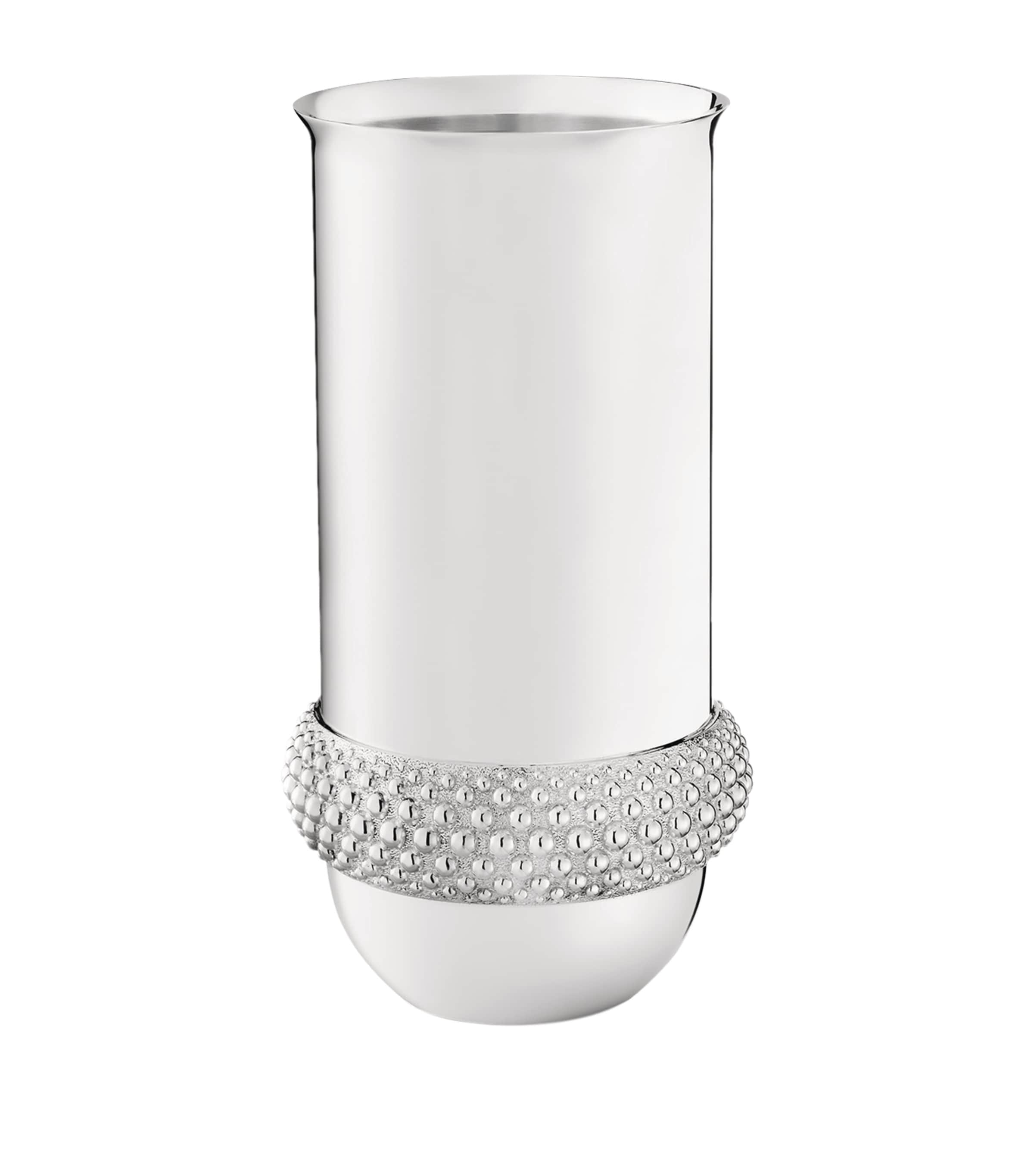 Christofle Silver-Plated Perles Vase 29cm - British product