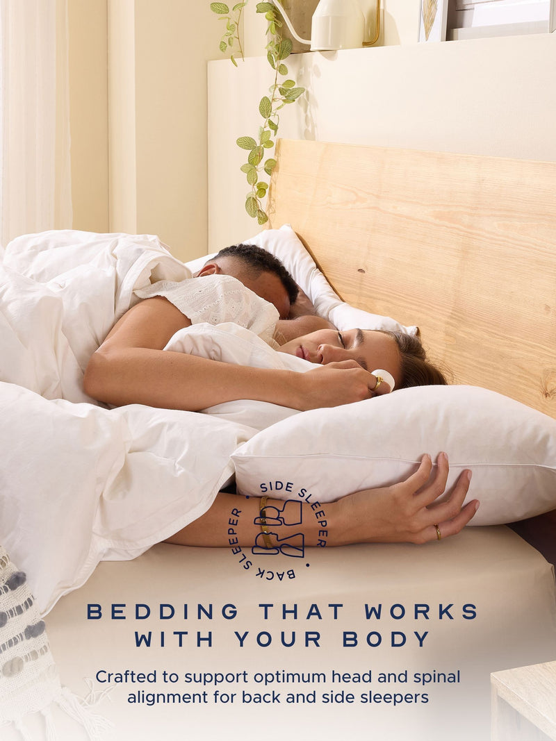 Snuggledown Scandi down medium back sleeper white pillows 2 pack (British brand)