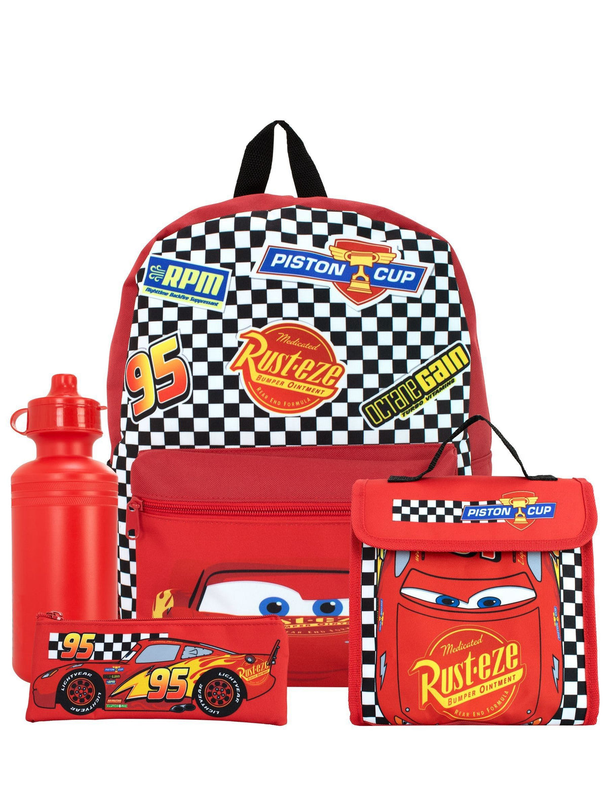 Disney Cars backpack set Lightning McQueen red 4 piece (British brand)