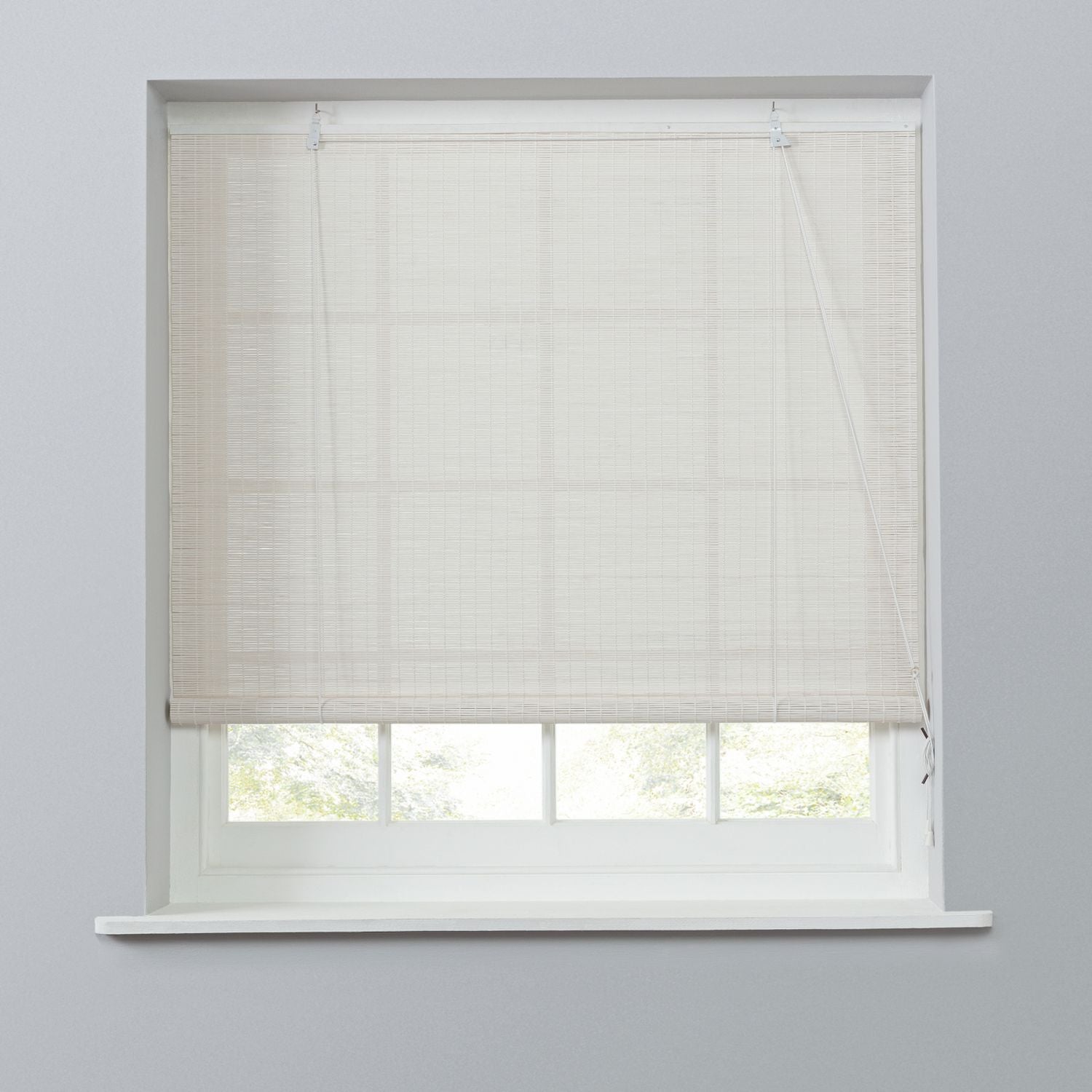 Habitat Bamboo White Roller Blind - 120cm