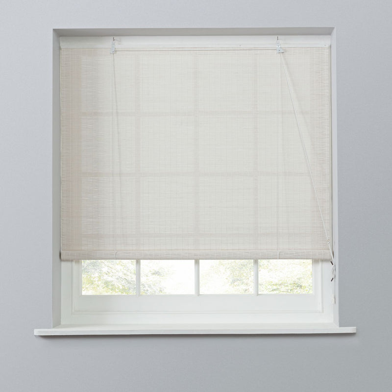 Habitat Bamboo White Roller Blind - 120cm