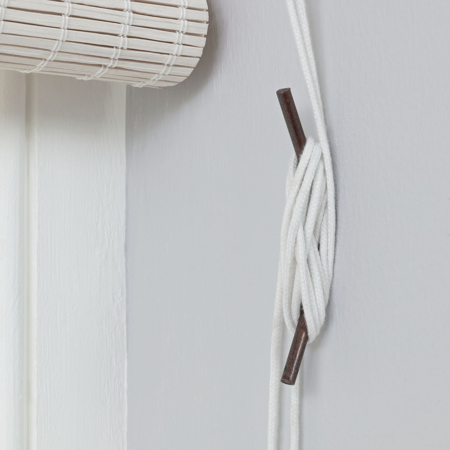 Habitat Bamboo White Roller Blind - 120cm