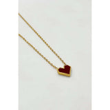 SVNX red heart pendant necklace gold-red stainless steel acrylic, imported from the UK