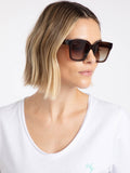 Weird Fish Torvill brown oversized sunglasses, UK version