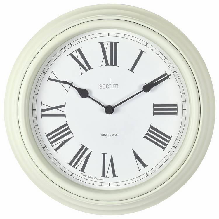 Acctim vintage wall clock cream 28cm (British brand)