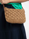 Weird Fish cream raffia effect cross body bag 28cm, imported from the UK