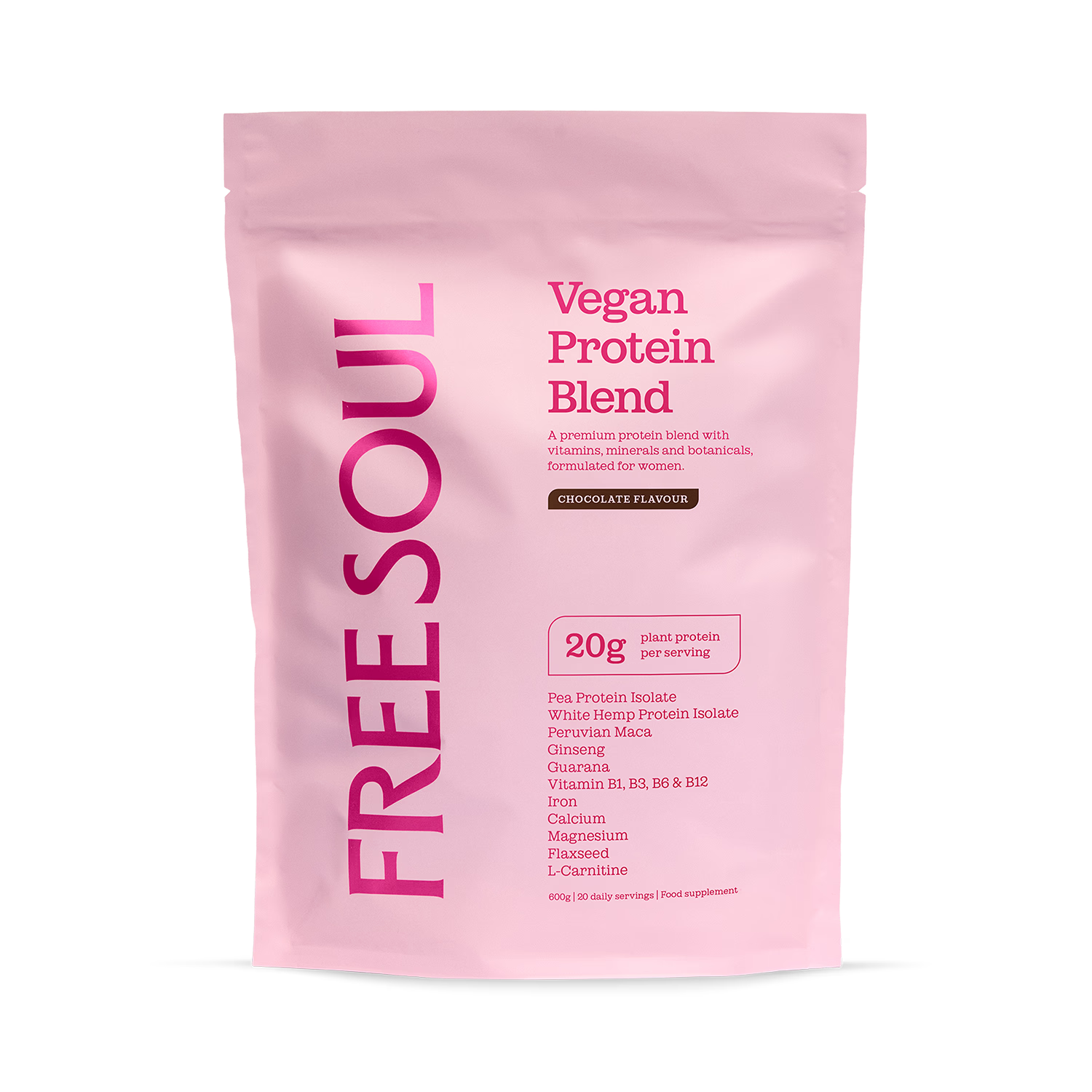 Free Soul Vegan Protein Blend Chocolate 600g - British product