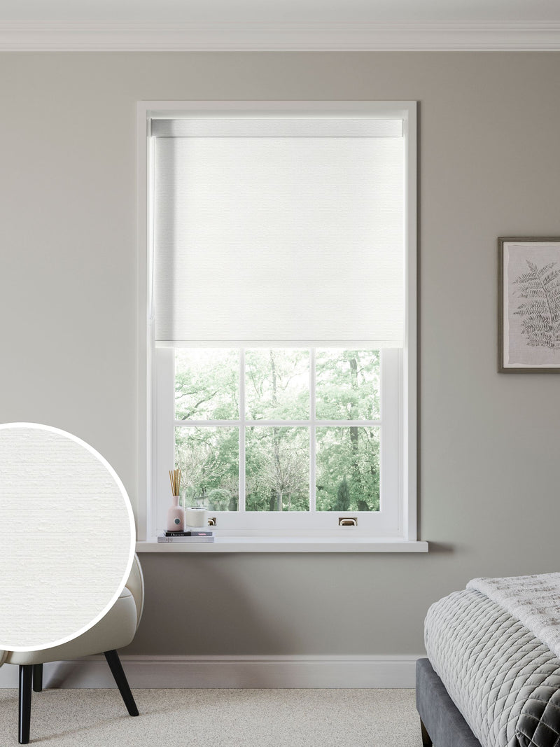 Next White Raven made to measure roller blind, imported from the UK