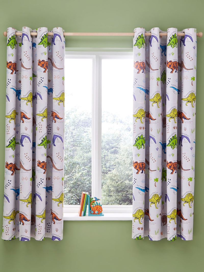 Catherine Lansfield reversible dinosaur curtains 168x183cm, UK version
