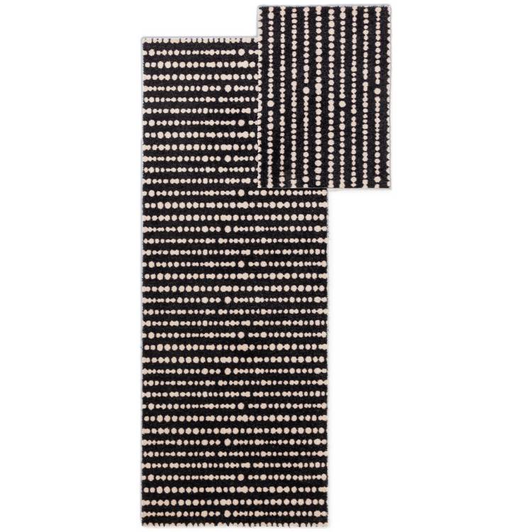 Habitat black white runner mat set 150x57cm, imported from the UK