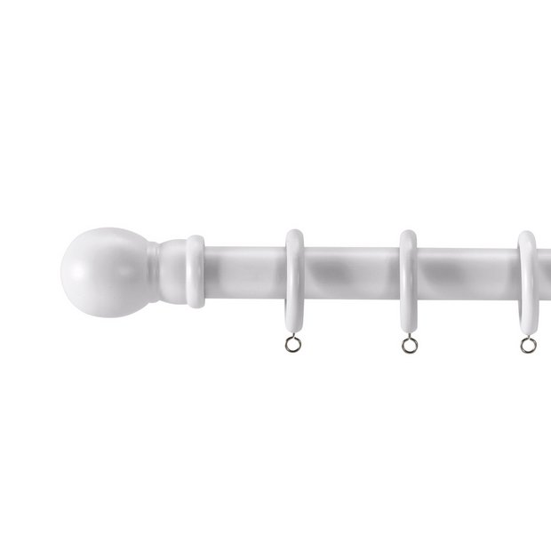Argos Home grey wooden fixed curtain pole 240cm, imported from the UK