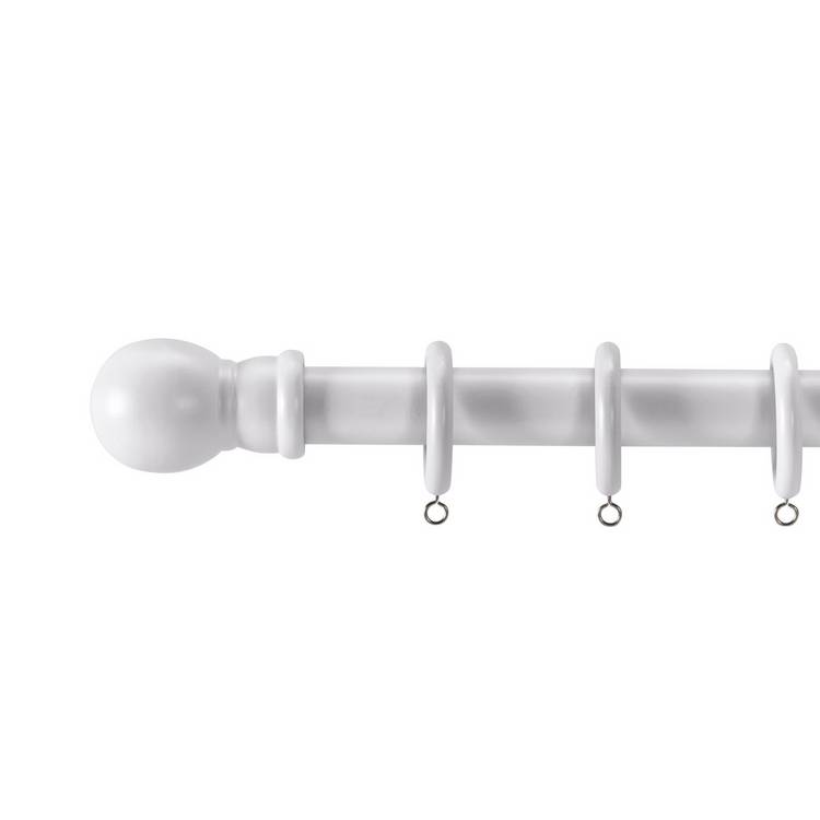 Argos Home grey wooden fixed curtain pole 240cm, imported from the UK