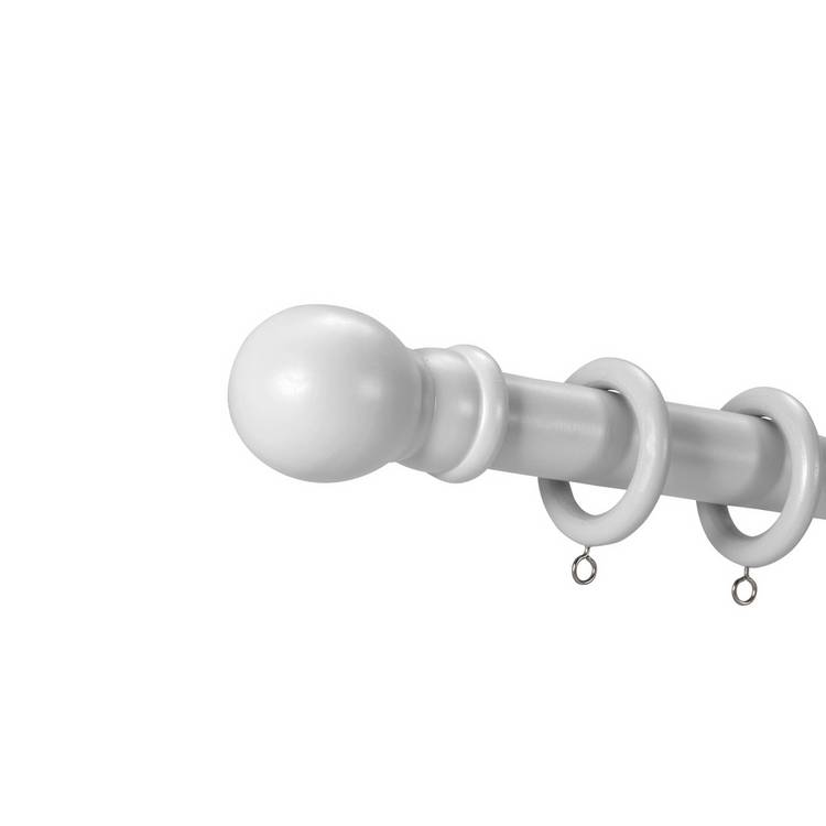 Argos Home grey wooden fixed curtain pole 240cm, imported from the UK