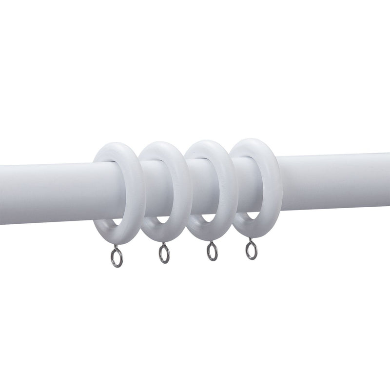 Argos Home white wooden curtain rings 20-pack - British product