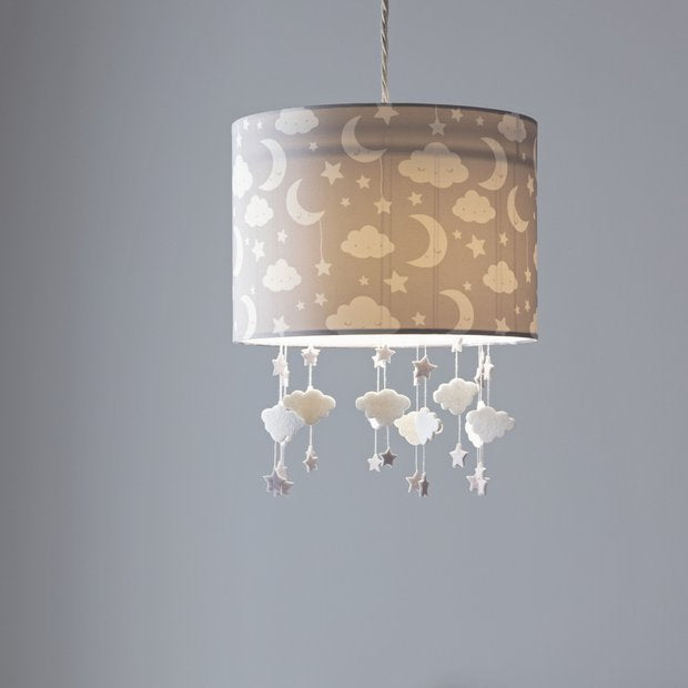 Argos Home grey stars lampshade 25cm, UK version