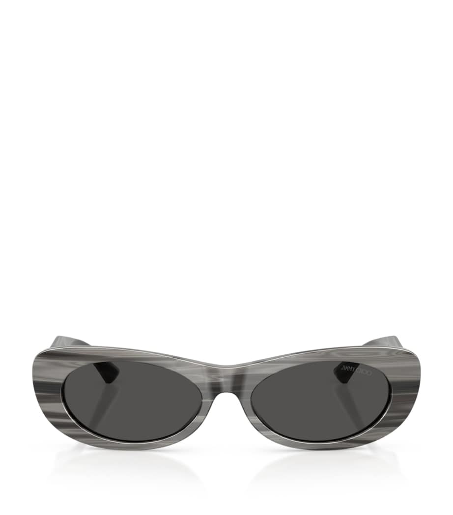 Jimmy Choo oval logo sunglasses grey acetate (British brand)
