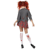 Smiffys zombie schoolgirl adult costume grey, imported from the UK