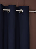 Navy blackout thermal cotton eyelet curtains - British product
