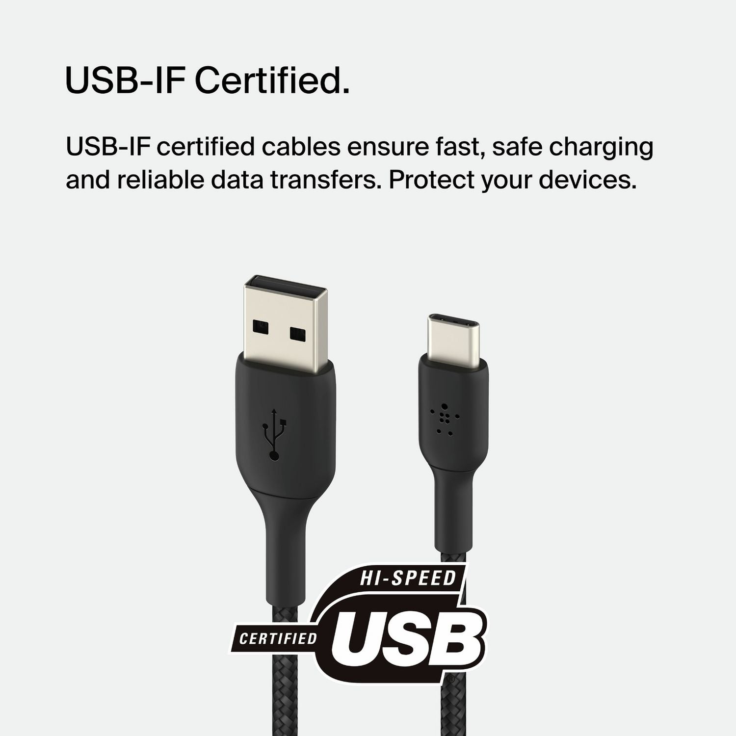 Belkin USB-A to USB-C braided cable 2m black, UK version