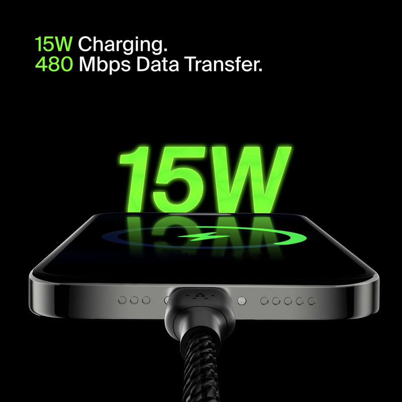 Belkin USB-A to USB-C braided cable 2m black, UK version