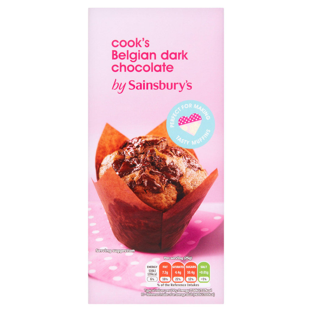 Sainsbury's Belgian Cooking Chocolate, Dark 200g