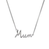 Moon & Back sterling silver Mum pendant with curb chain, UK version