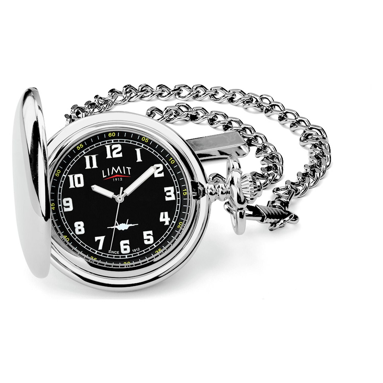 Limit men's silver and black pocket watch, imported from the UK