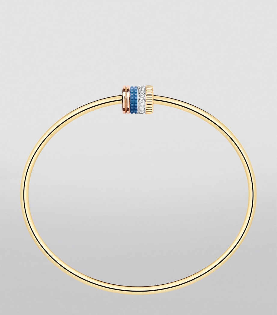 Boucheron Quatre Blue bangle 18k gold with denim Hyceram (British brand)