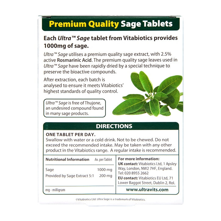 Vitabiotics Ultra Sage 1000mg 30 Tablets GOODS Holland&Barrett   