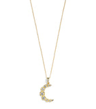 Jennifer Meyer moon necklace in yellow gold with diamonds (British brand)