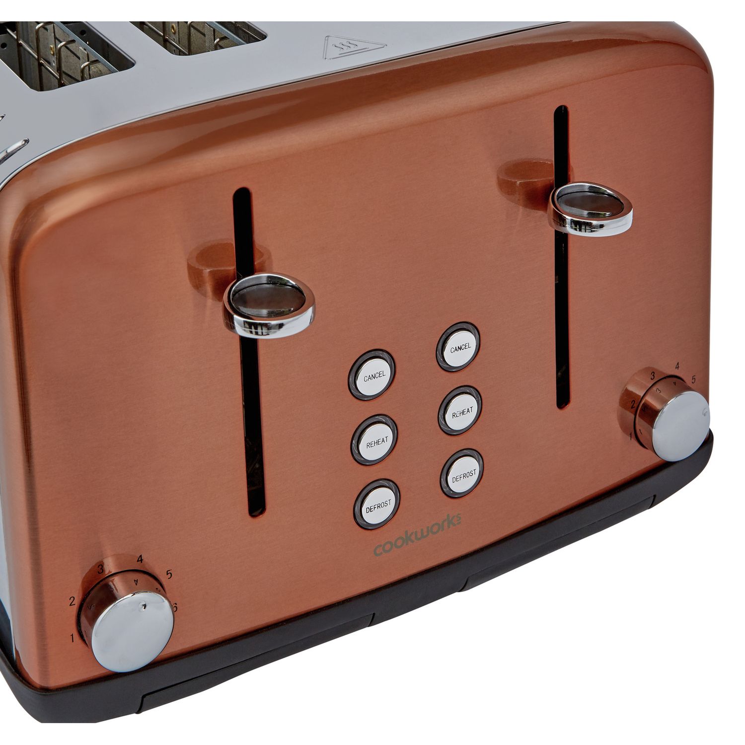 Cookworks Pyramid 4 Slice Toaster copper, imported from the UK