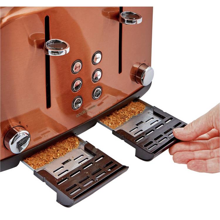 Cookworks Pyramid 4 Slice Toaster copper, imported from the UK
