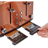 Cookworks Pyramid 4 Slice Toaster copper, imported from the UK
