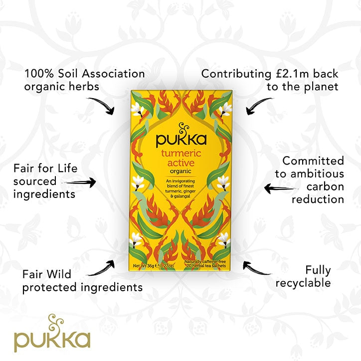 Pukka Organic Turmeric Active Tea 20 Tea Bags Teas Holland&Barrett   