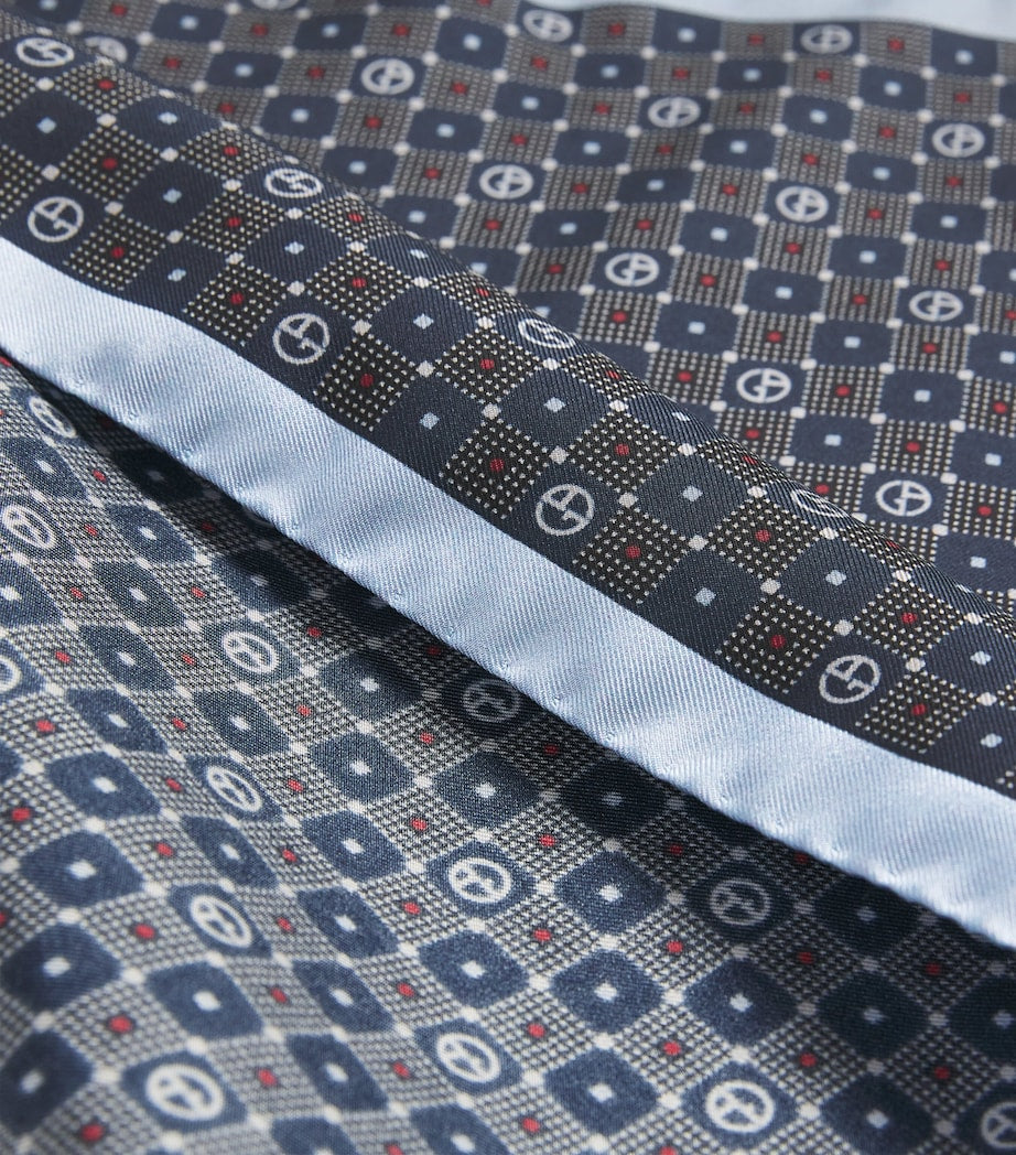 Giorgio Armani silk monogram pocket square 33cm, imported from the UK