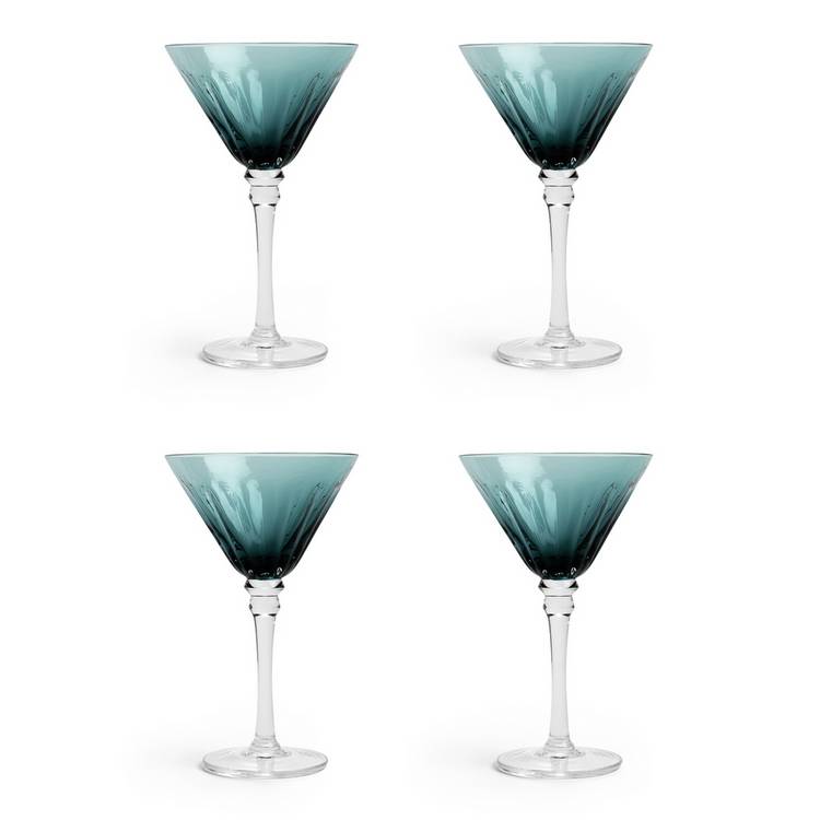 Habitat Japonica teal martini glasses set of 4 - British product