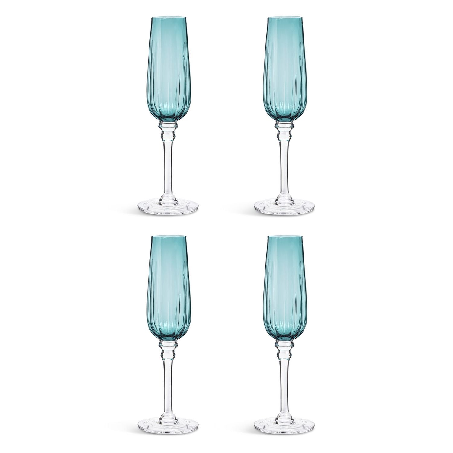 Habitat Japonica prosecco glasses set of 4 teal, imported from the UK