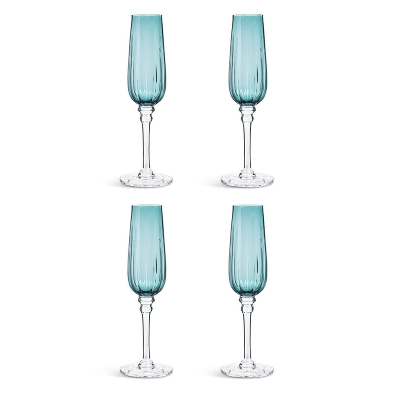 Habitat Japonica prosecco glasses set of 4 teal, imported from the UK