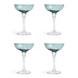 Habitat Japonica champagne coupe set teal glass, imported from the UK