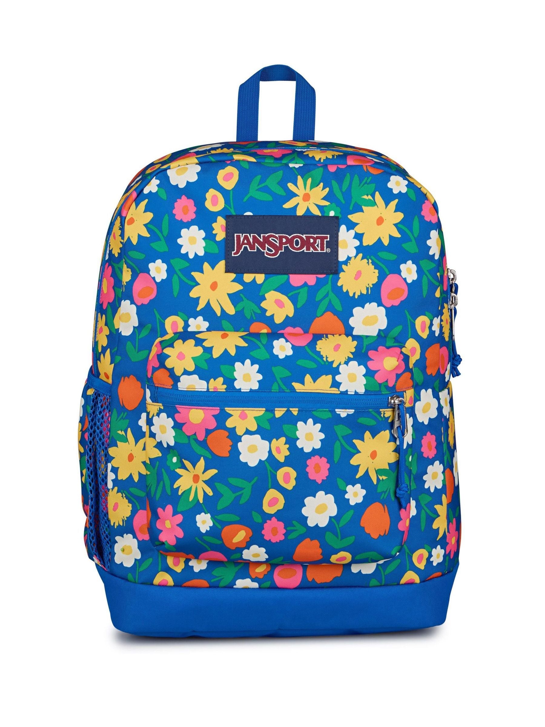 Jansport backpack Blue Floral Cross Town Plus, imported from the UK
