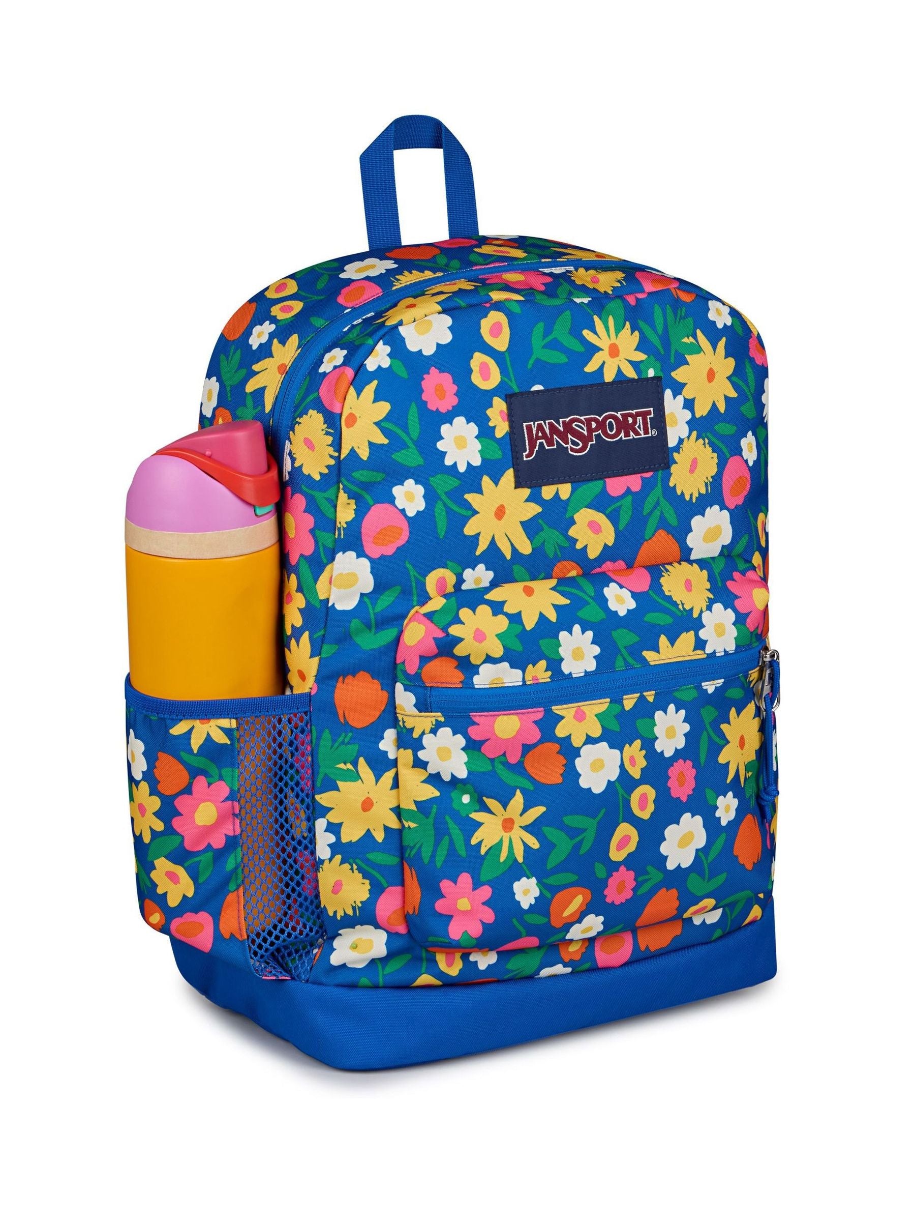 Jansport backpack Blue Floral Cross Town Plus, imported from the UK