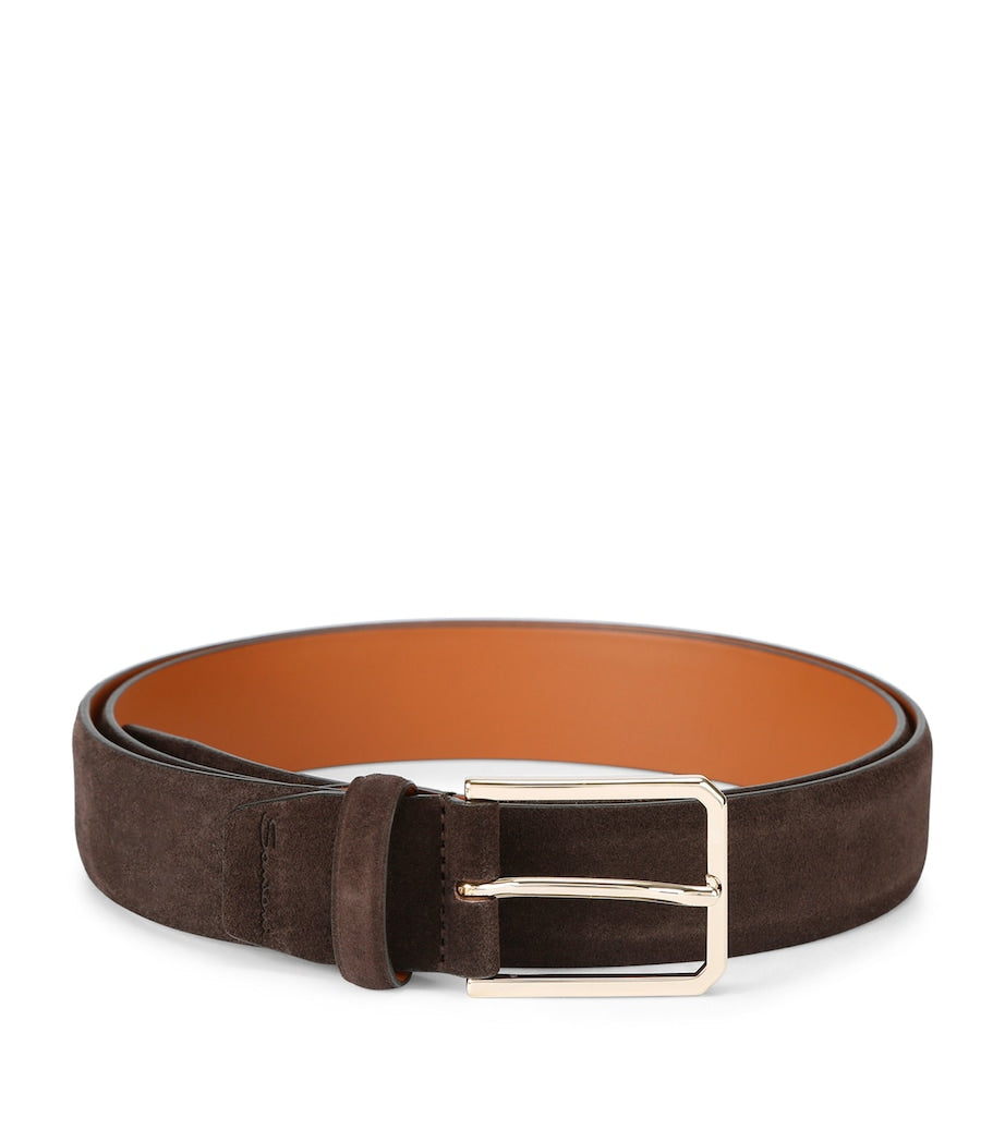 Santoni suede belt 3.5cm width - British product